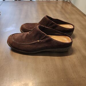 Timberland Comforia Womens Slip-On Shoes Mules 7.5 Brown Leather Slides